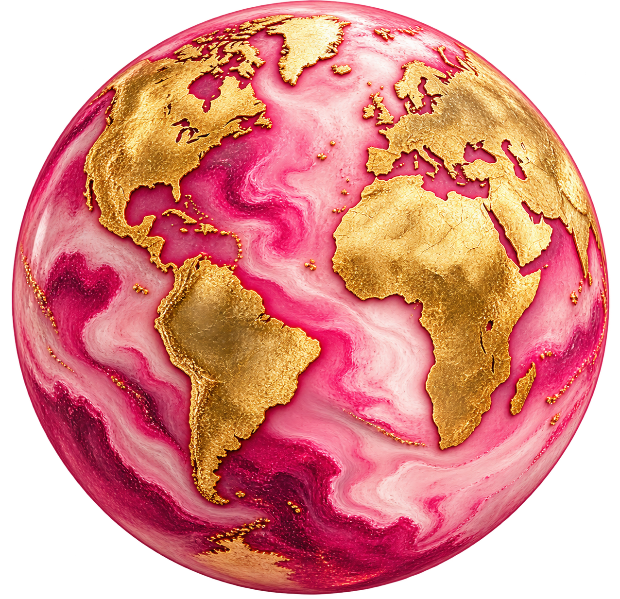 Herstory pink and gold world